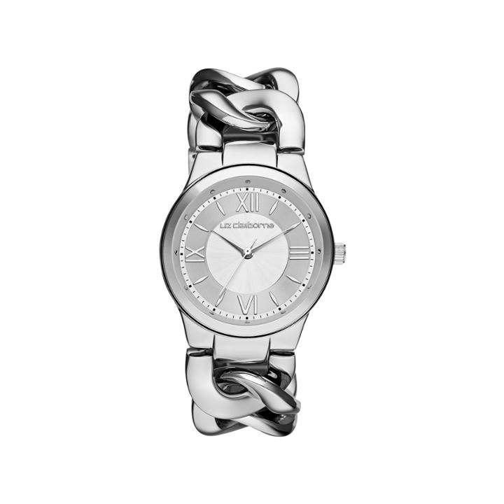 Liz Claiborne Womens Silver-tone Link Chain Watch
