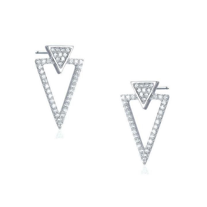 Lab Created White Sapphire Sterling Silver 18.3mm Round Stud Earrings