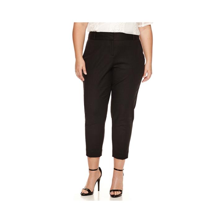 Worthington Curvy Slim Leg Ankle Pants - Plus