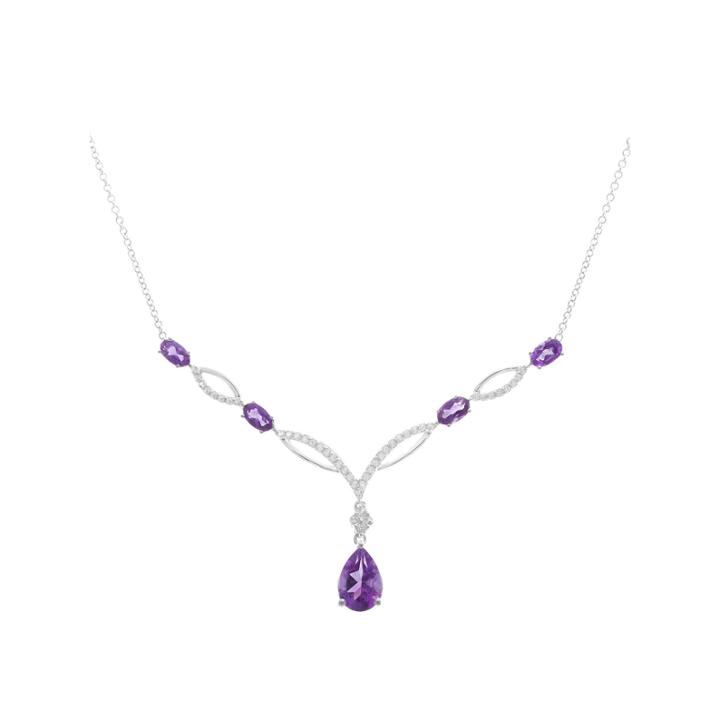 Purple Amethyst Statement Necklace