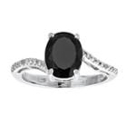 Womens Diamond Accent Black Onyx Sterling Silver Cocktail Ring