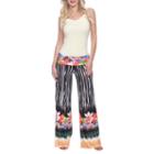 White Mark Tropicana Print Floral Palazzo Pants