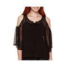 Arizona 3/4-sleeve Cold-shoulder Peasant Top - Juniors