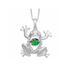 Love In Motion Womens Simulated Emerald Sterling Silver Pendant Necklace