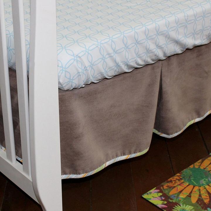 Nurture Cocoa Velour Crib Dust Ruffle