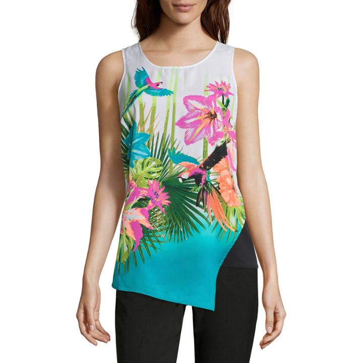 Worthington Layered Woven Tank Top - Petite