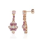 Lab-created Pink Opal & Pink Sapphire 14k Rose Gold Over Silver Earrings