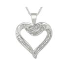 1/3 Ct. T.w. Diamond Sterling Silver Heart Pendant Necklace
