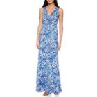 St. John's Bay Sleeveless Print Surplice Tiered Peasant Maxi Dress