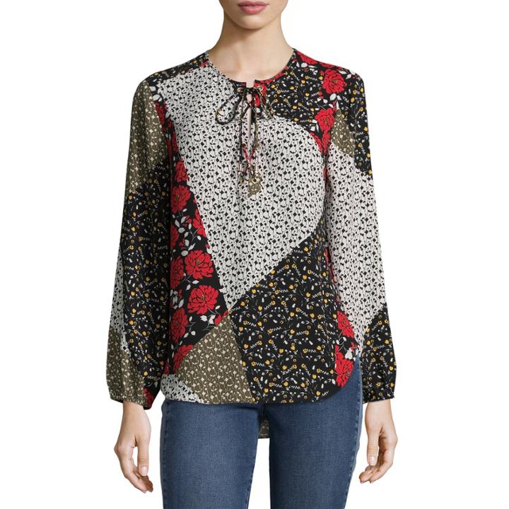 Libby Edelman Long Sleeve Lace Up Top