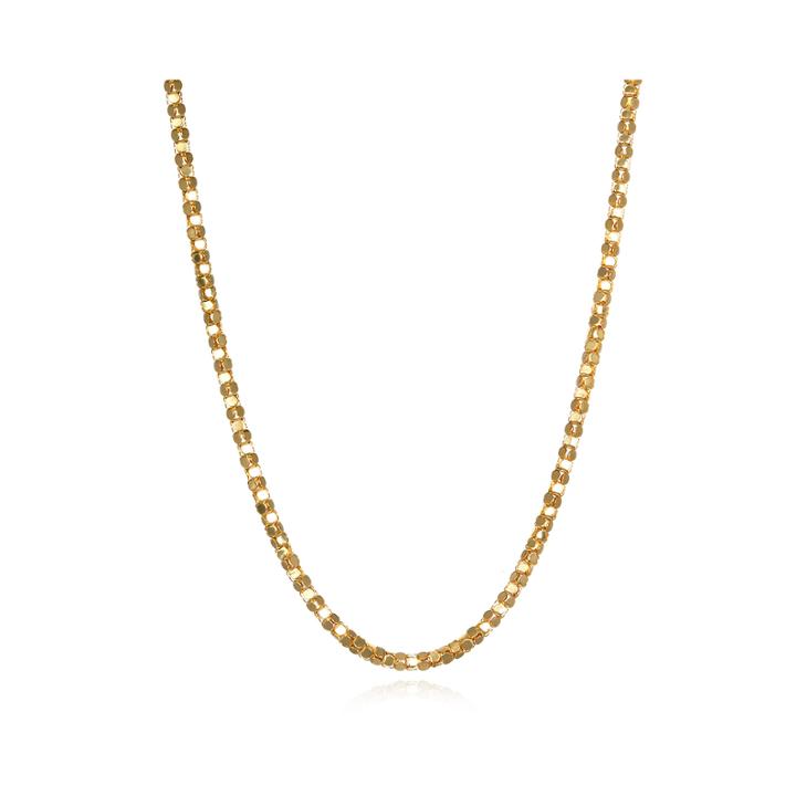 14k Yellow Gold Diamond-cut Popcorn 20 Chain Necklace