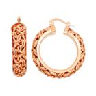 Made In Italy 14k Rose Gold Over Silver 33.5mm Hoop Earrings