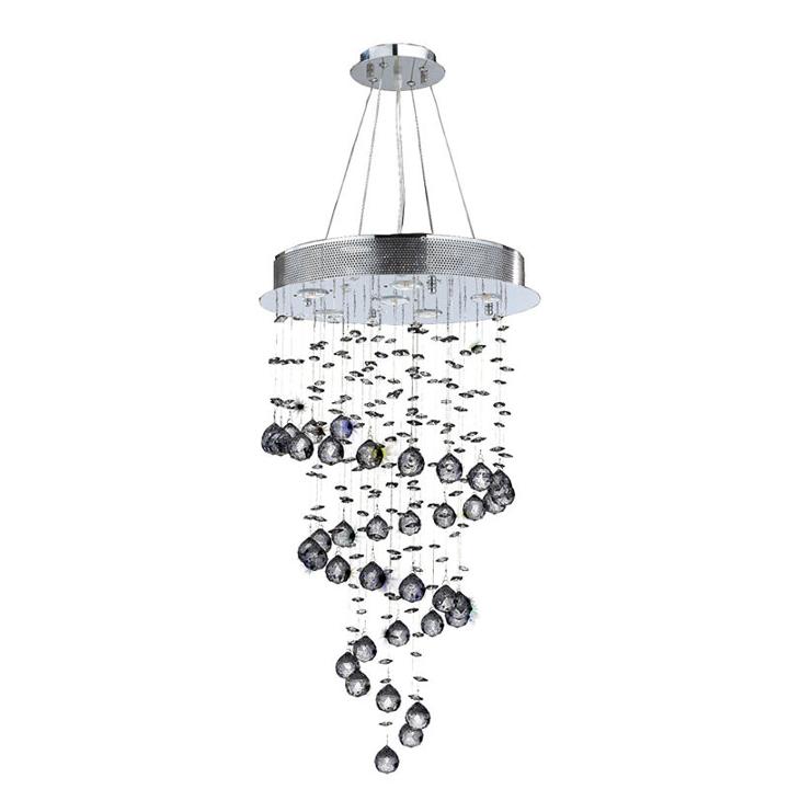 Helix Collection 6 Light Chrome Finish And Clear Crystal Spiral Chandelier
