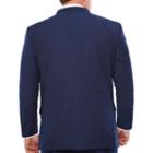 J.ferrar Dark Blue Texture Jacket-big And Tall