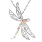 Black Hills Gold Womens Sterling Silver Butterfly Pendant