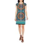 R & K Originals Short Sleeve Medallion Shift Dress