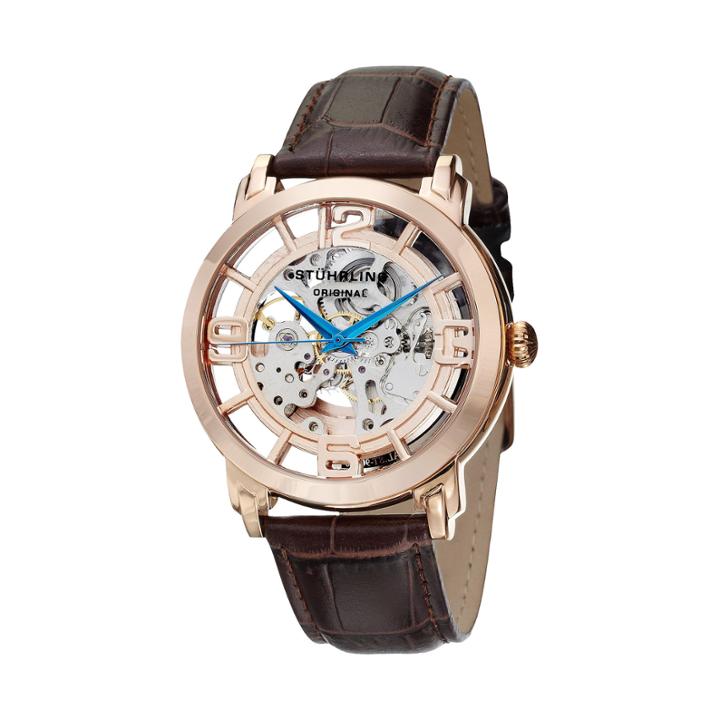Stuhrling Mens Brown Strap Watch-sp11336