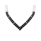 Womens Black Sapphire Chevron Necklaces