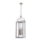 Eglo Montrose 5 Light 11 Inch Acacia Wood And Brushed Nickel Foyer Pendant Ceiling Light