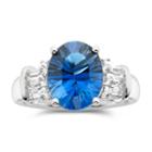 Genuine Blue Topaz & Lab-created White Sapphire Sterling Silver Ring