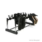Mind Reader 6 Pair Footwear Organizer Stand With Patented Hooks, Black