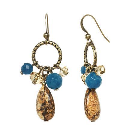 Rox By Alexa Picture Jasper And Blue Jade Cluster Earrings