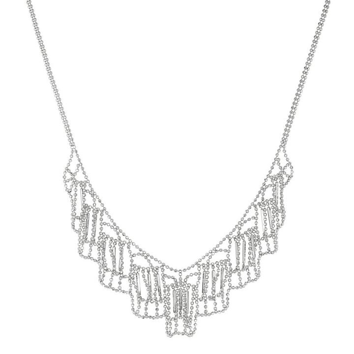 Womens Sterling Silver Statement Necklace