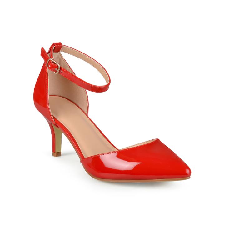 Journee Collection Ike Patent Ankle-strap Pumps