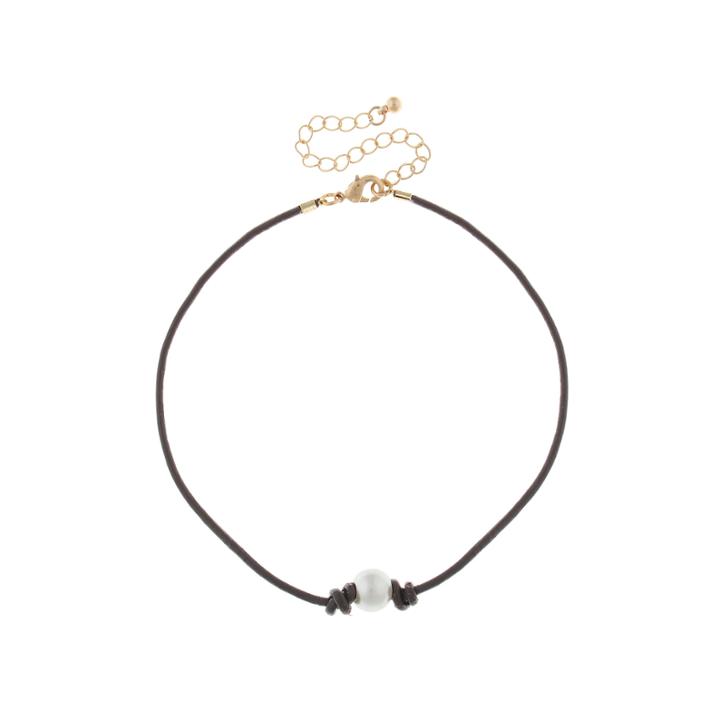 City Streets Womens White Choker Necklace