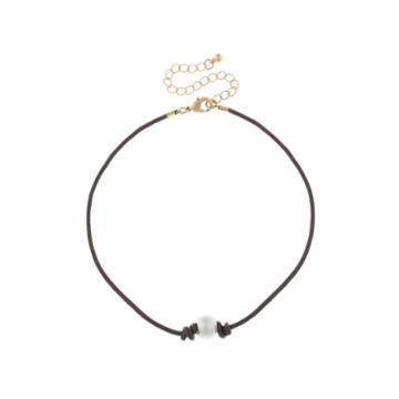 City Streets Womens White Choker Necklace