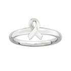 Personally Stackable Sterling Silver Awareness Ribbon Stackable Ring