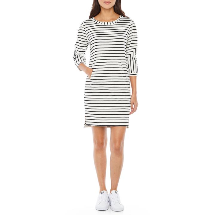 Vivi By Violet Weeke Long Sleeve Stripe Sheath Dress