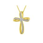 Diamond Blossom Womens 1/10 Ct. T.w. White Diamond Gold Over Silver Pendant Necklace