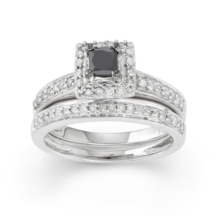 Womens 1/2 Ct. T.w. Diamond Black Square Bridal Set