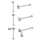 Itsy Bitsy 316l Surgical Steel 3-pair. Clear Sterling Silver Nose Ring