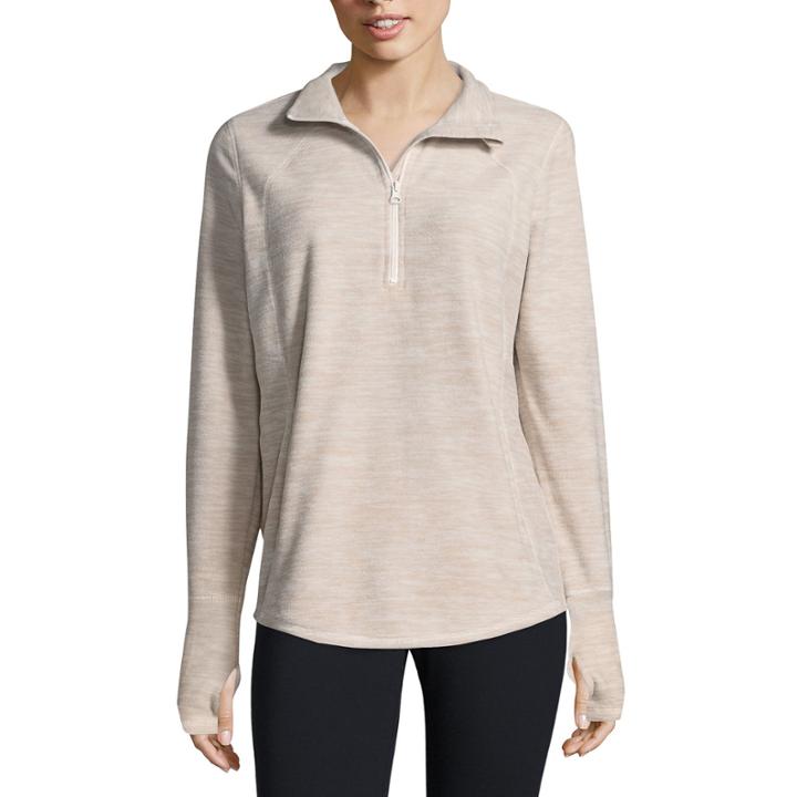 St. John's Bay Active Quarter Zip Fleece Jacket- Talls
