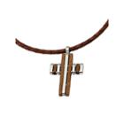 Mens Stainless Steel Wood Accent Cross Pendant
