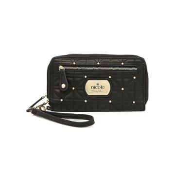 Nicole By Nicole Miller Cara Triple-zip Studded Wallet