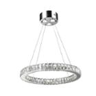 Galaxy 15 Led Light Chrome Finish And Clear Crystal Circular Ring Dimmable Chandelier