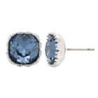 City Rocks Swarovski Blue Pure Silver Over Brass 12mm Stud Earrings