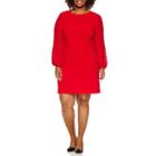 Donna Ricco Long Pleated Sleeve Sheath Dress-plus