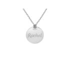 Personalized Sterling Silver 16mm Round Name Pendant Necklace