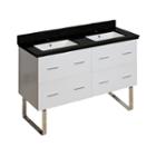 47.5-in. W Floor Mount White Vanity Set For 1 Holedrilling Black Galaxy Top White Um Sink