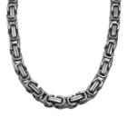 Mens Stainless Steel Square Byzantine Chain