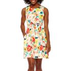 Studio 1 Sleeveless Belted Floral Fit-and-flare Dress - Petite