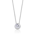Womens 3/4 Ct. T.w. Genuine White Diamond Round Pendant Necklace