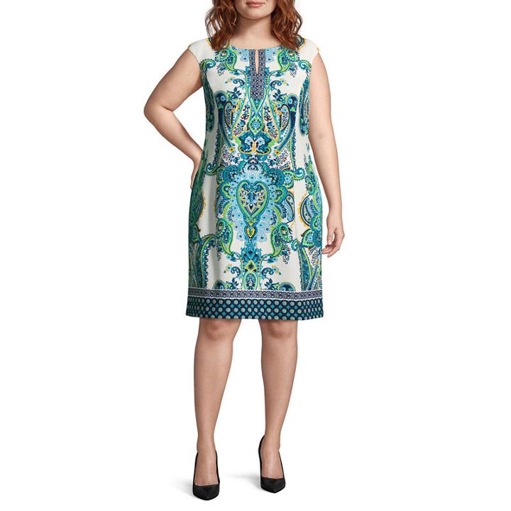 Studio 1 Sleeveless Scroll Sheath Dress - Plus