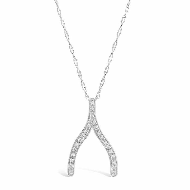Womens 1/8 Ct. T.w. White Diamond Pendant Necklace