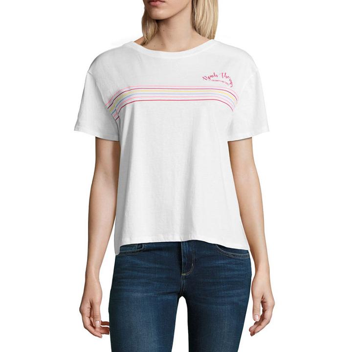 Arizona Short Sleeve Crew Neck T-shirt-womens Juniors