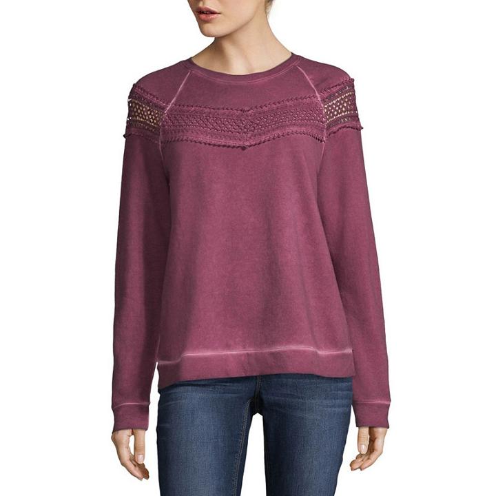 A.n.a Long Sleeve Round Neck Pullover Sweater